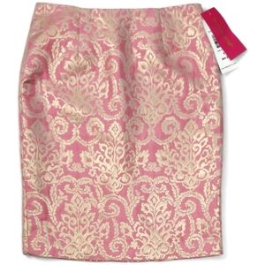 Sunny Leigh Pink Gold Pencil Skirt Sz 6 NWT